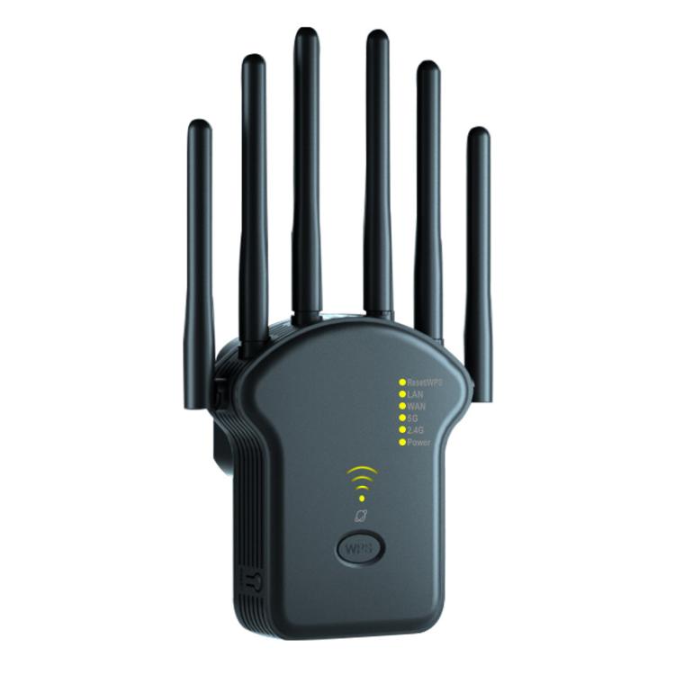 Urant U13 1200Mbps 2.4G/5G Dual Band WiFi Repeater Signal Amplifier EU Plug Black