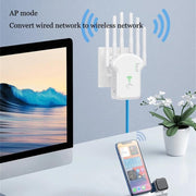 Urant U13 1200Mbps 2.4G/5G Dual Band WiFi Repeater Signal Amplifier US Plug Black