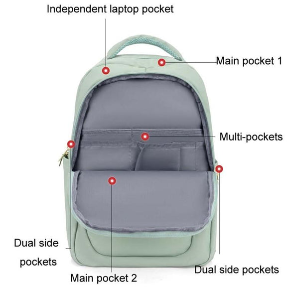 SKV B23874 Large Capacity Water Resistant Double Shoulder Casual Laptop Bag(Matcha Color)