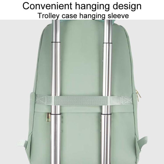 SKV B23874 Large Capacity Water Resistant Double Shoulder Casual Laptop Bag(Matcha Color)