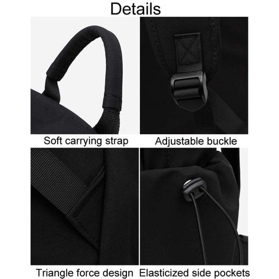 SKV B1530 Large Capacity Student School Bag Casual Double Shoulder Laptop Backpack(Black)