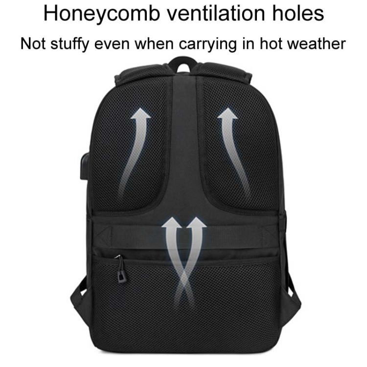 SKV B21071 Large Capacity Student School Bags Leisure Traveling Double Shoulder Laptop Backpack(Black)