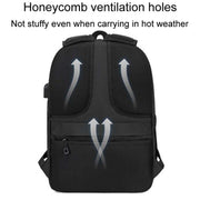 SKV B21071 Large Capacity Student School Bags Leisure Traveling Double Shoulder Laptop Backpack(Black)