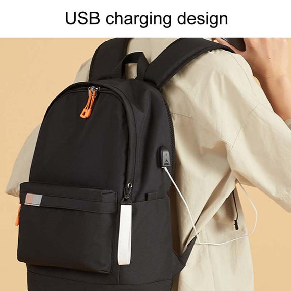 SKV B21071 Large Capacity Student School Bags Leisure Traveling Double Shoulder Laptop Backpack(Black)