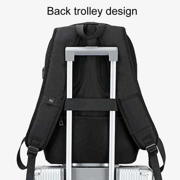 SKV B21071 Large Capacity Student School Bags Leisure Traveling Double Shoulder Laptop Backpack(Black)