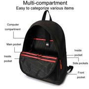 SKV B20537 Lightweight Traveling Double Shoulder Bag Large Capacity Laptop Backpack(Black)