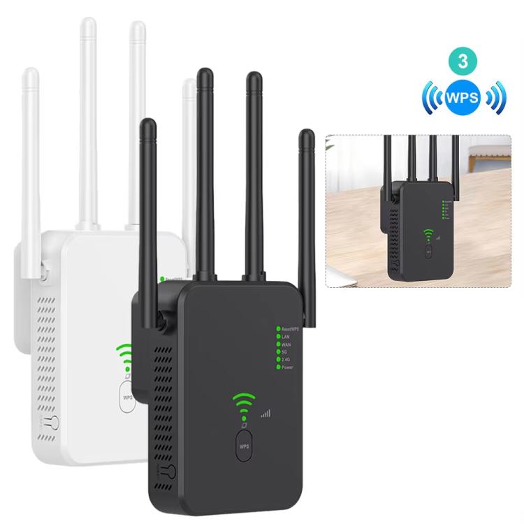 Urant U10 300Mbps 2.4G Wireless Repeater WiFi Signal Amplifier With 4 Antennas EU Plug White