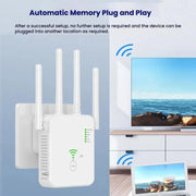 Urant U10 300Mbps 2.4G Wireless Repeater WiFi Signal Amplifier With 4 Antennas UK Plug White