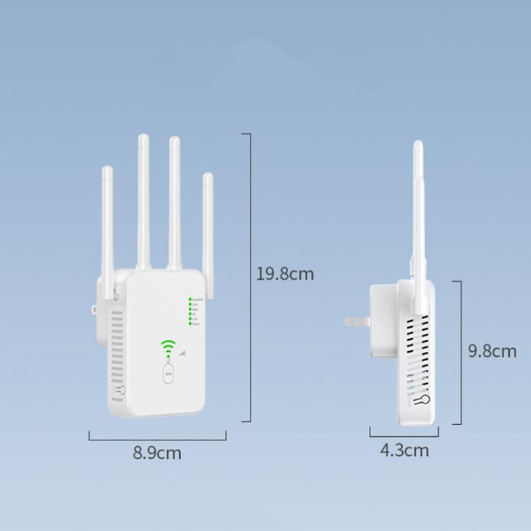Urant U10 300Mbps 2.4G Wireless Repeater WiFi Signal Amplifier With 4 Antennas EU Plug White