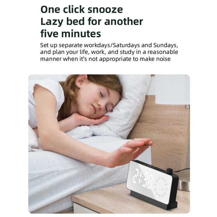Multi-Functional LED Screen Mirror Charging Alarm Clock Reminder Visual Timer(Black)