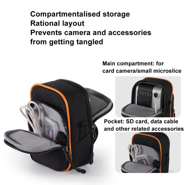 Cwatcun D168 Small Convenient Camera Bag Scratch-Resistant And Wear-Resistant Microslice Card Camera Pouch(Black)
