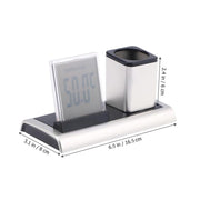 288A Multifunctional Colorful Calendar / Temperature Display LED Alarm Clock With Pen Holder(Silver)
