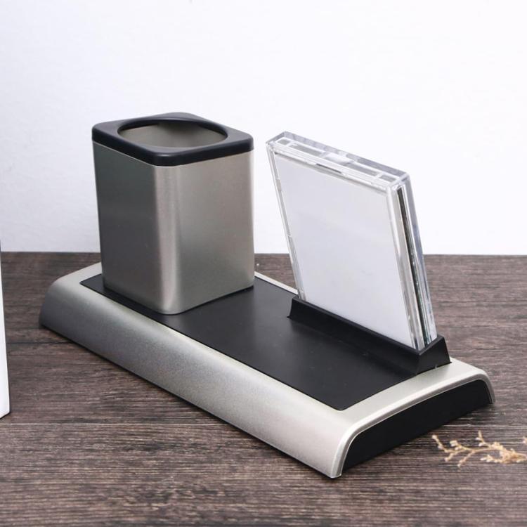 288A Multifunctional Colorful Calendar / Temperature Display LED Alarm Clock With Pen Holder(Silver)