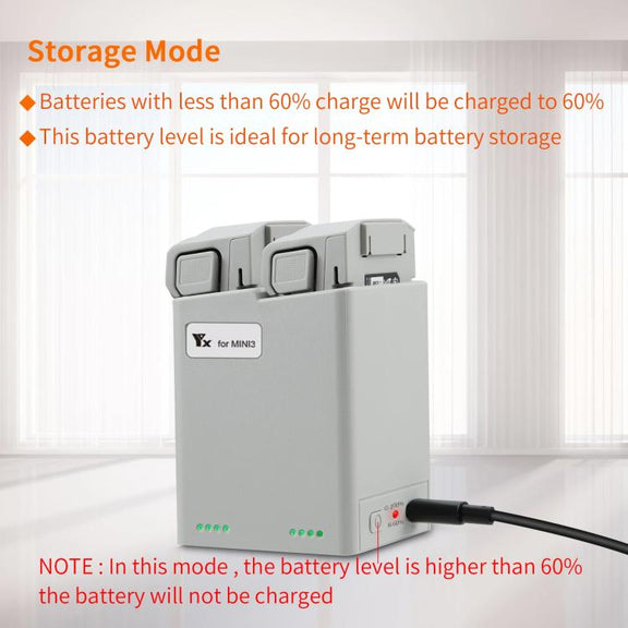 For DJI Mini 4 Pro / Mini 3 Pro / Mini 3 YX  Dual-Way Charger Battery Manager With 35W US Plug