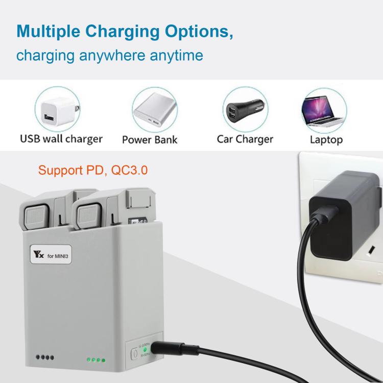 For DJI Mini 4 Pro / Mini 3 Pro / Mini 3 YX  Dual-Way Charger Battery Manager With 35W EU Plug
