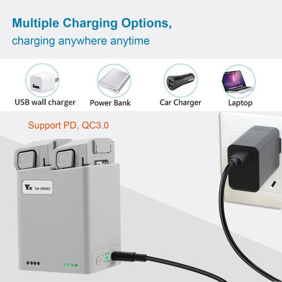 For DJI Mini 4 Pro / Mini 3 Pro / Mini 3 YX  Dual-Way Charger Battery Manager Without Plug