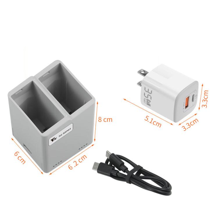 For DJI Mini 4 Pro / Mini 3 Pro / Mini 3 YX  Dual-Way Charger Battery Manager With 35W US Plug