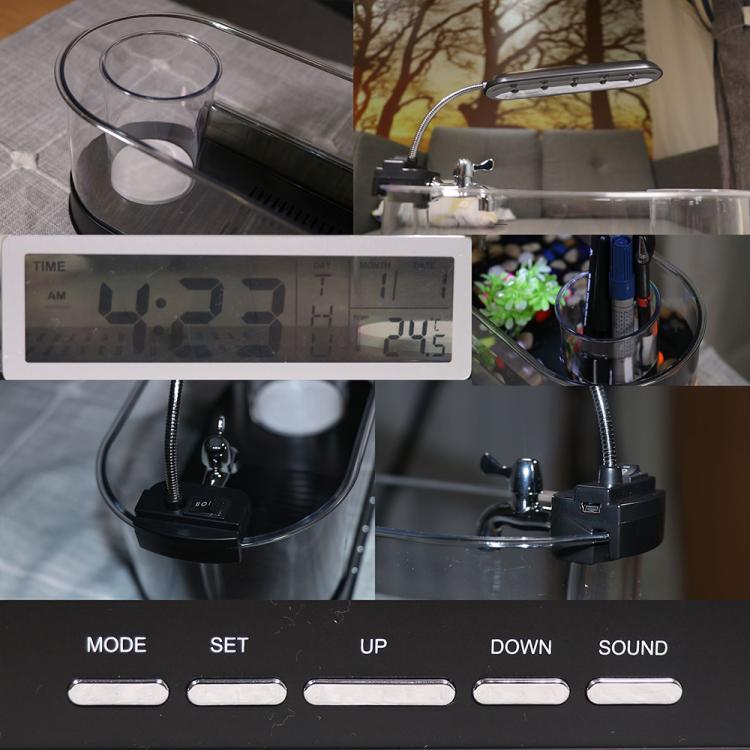 1.8L LED Light Desktop Water Flow Mini Fish Tank Home Turtle Tank Self-Circulating Aquarium(White)