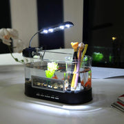 1.8L LED Light Desktop Water Flow Mini Fish Tank Home Turtle Tank Self-Circulating Aquarium(Black)