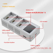 For DJI Mini 4 Pro / Mini 3 Pro / Mini 3 YX Color Screen 3-Way Charger Battery Manager Without Plug