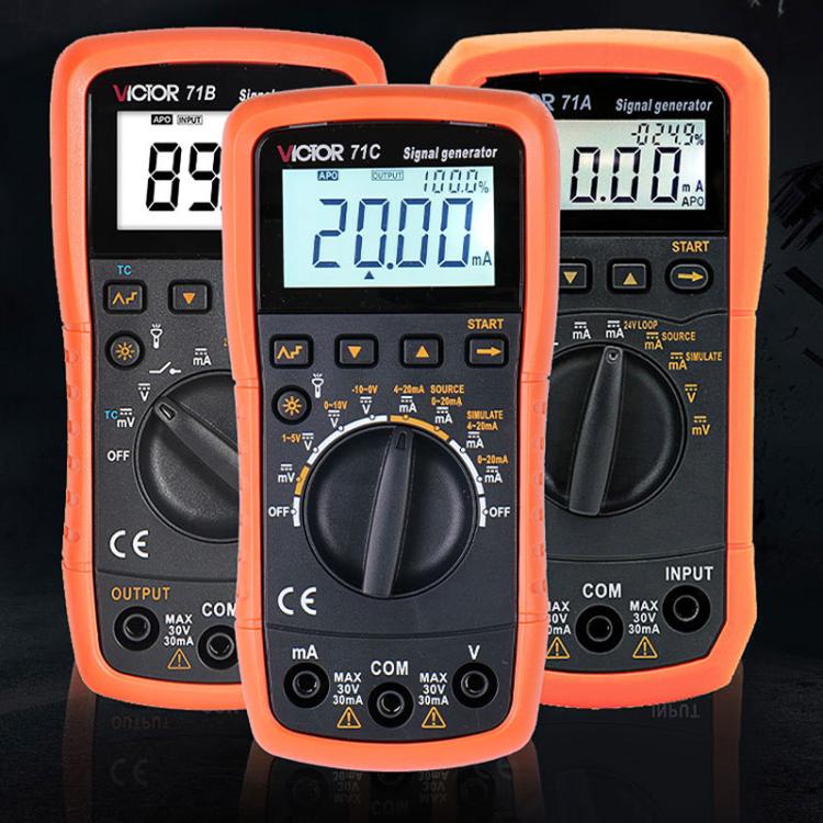 Victor Output Current Voltage Process Signal Source Multimeter, Model: VC71A