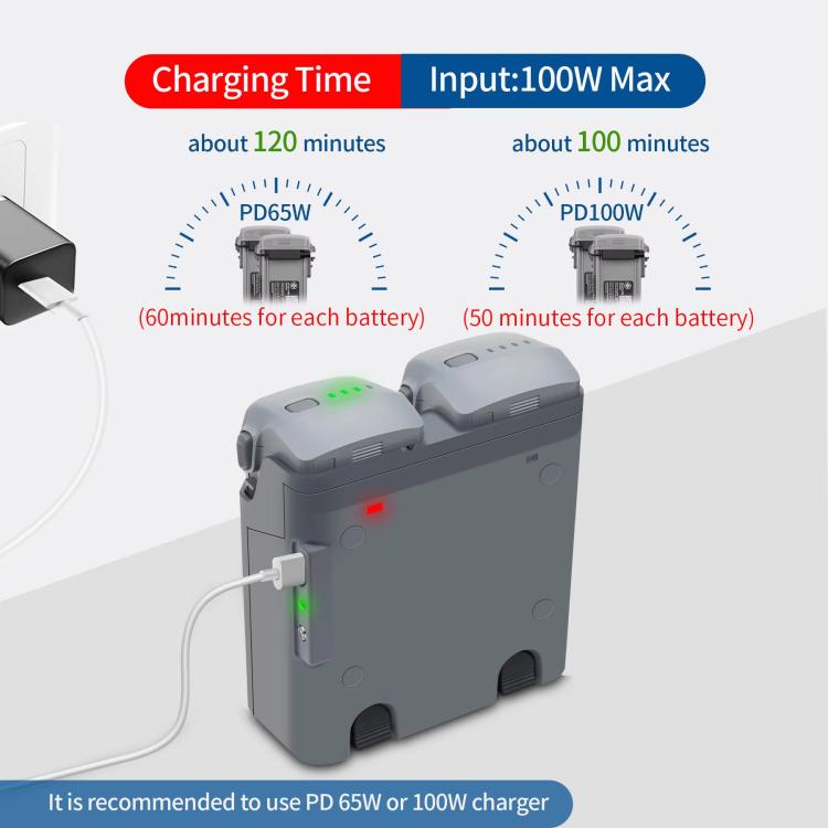 For DJI Air 3S /Air 3 YX Two-Way Charger Battery Manager(Light Gray)