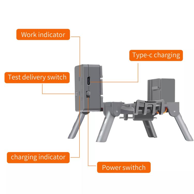 For DJI Air 3S / Air 3 Drone YX Airdrop System Rechargeable Thrower Load 500g(Gray)