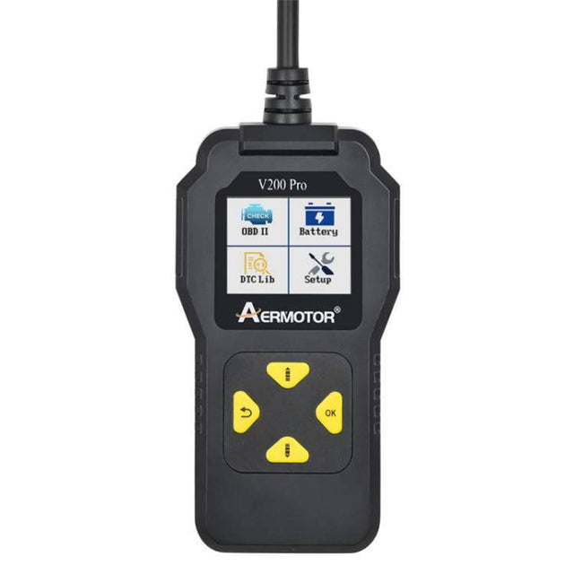 AERMOTOR V200PRO Car Troubleshooter Engine Inspection Scanner Readout Card ELM327 Battery Inspection Tool(Black)