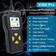 AERMOTOR V200PRO Car Troubleshooter Engine Inspection Scanner Readout Card ELM327 Battery Inspection Tool(Black)