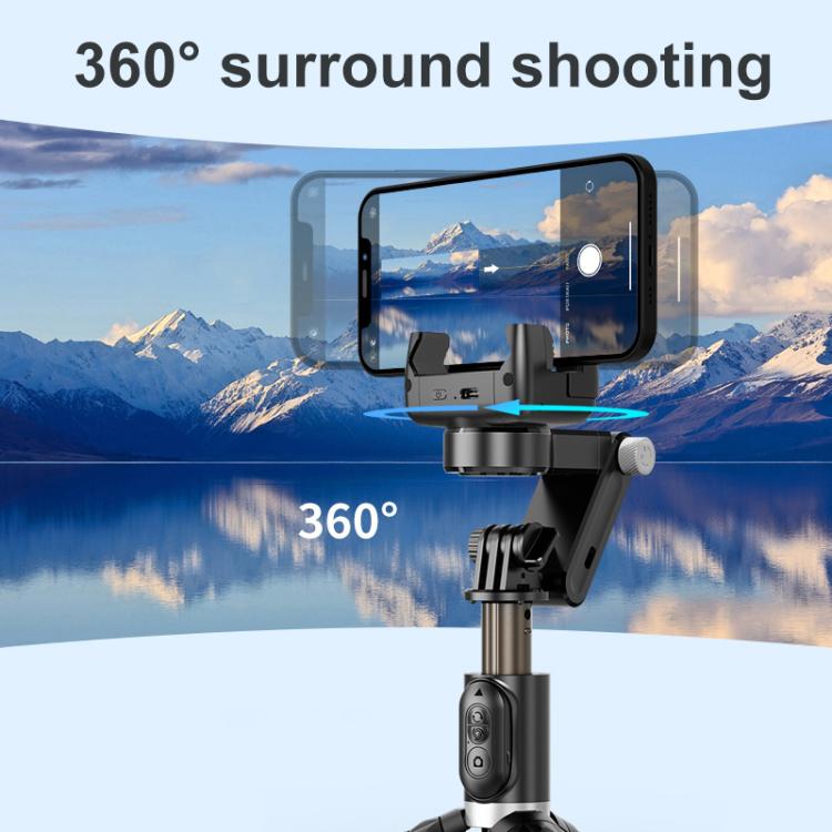 TokQi Q18 Desktop Wireless Remote Control Handheld Gimbal Stabilizer Fill Light Selfie Stick Tripod(Black)