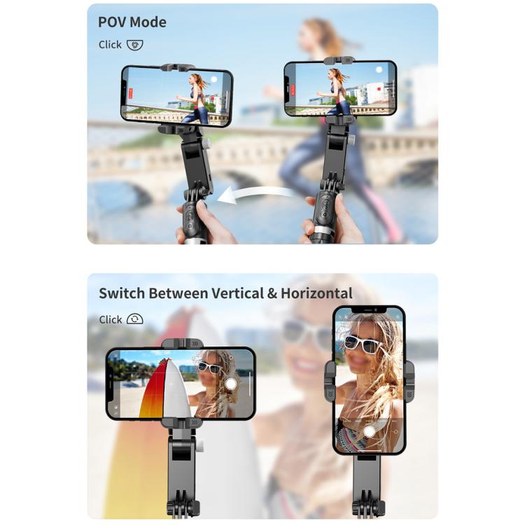TokQi Q18 Desktop Wireless Remote Control Handheld Gimbal Stabilizer Fill Light Selfie Stick Tripod(Black)