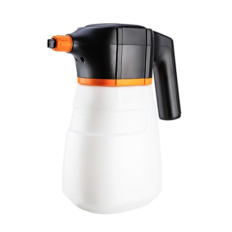 2L Car Washing Electrical Foam Sprayer Rechargeable Pressurized PA Kettle(White Orange)