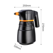 2L Car Washing Electrical Foam Sprayer Rechargeable Pressurized PA Kettle(White Orange)