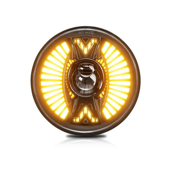 7 Inch Round Lens With Tangent Fan-Shaped Angel Eye Headlights(H4)