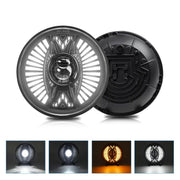 7 Inch Round Lens With Tangent Fan-Shaped Angel Eye Headlights(H4)