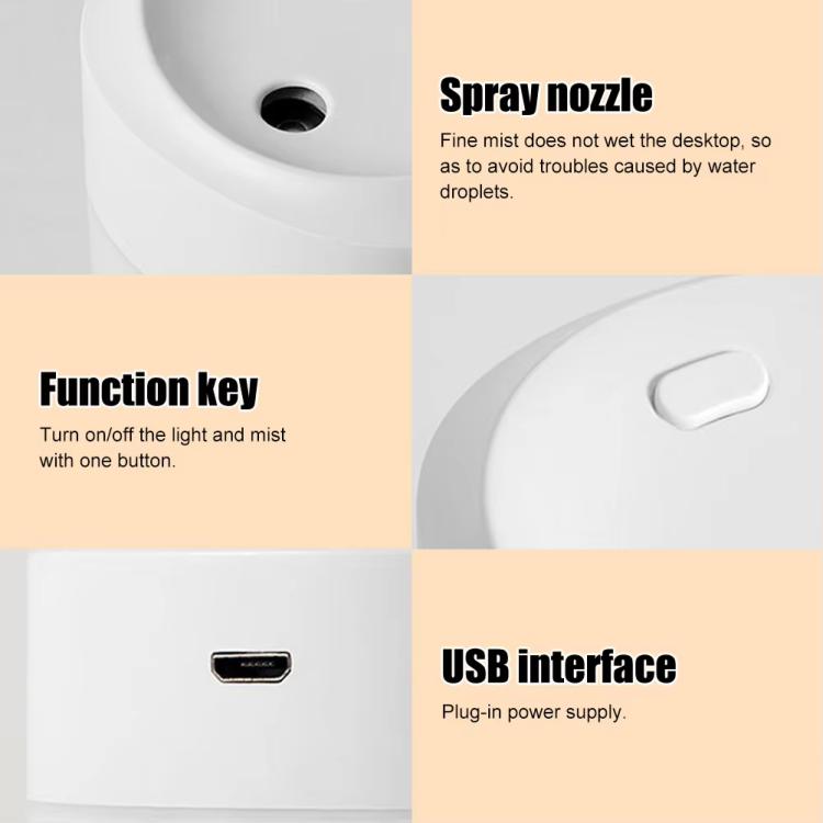 200ml Dazzling Mini USB Humidifier Desktop Car Home Air Humidifier(White)