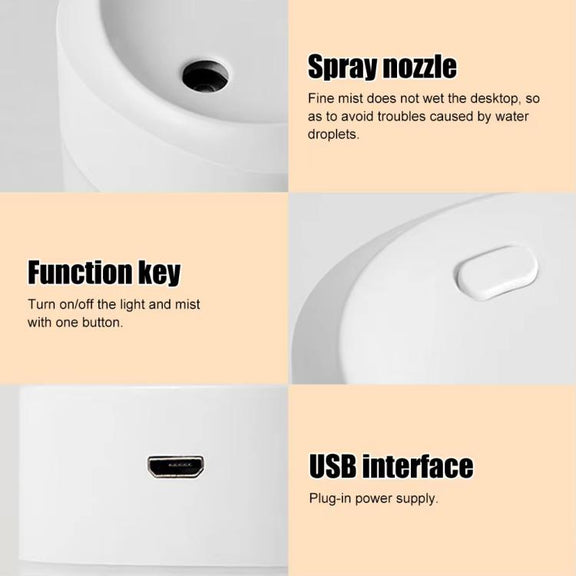 200ml Dazzling Mini USB Humidifier Desktop Car Home Air Humidifier(White)