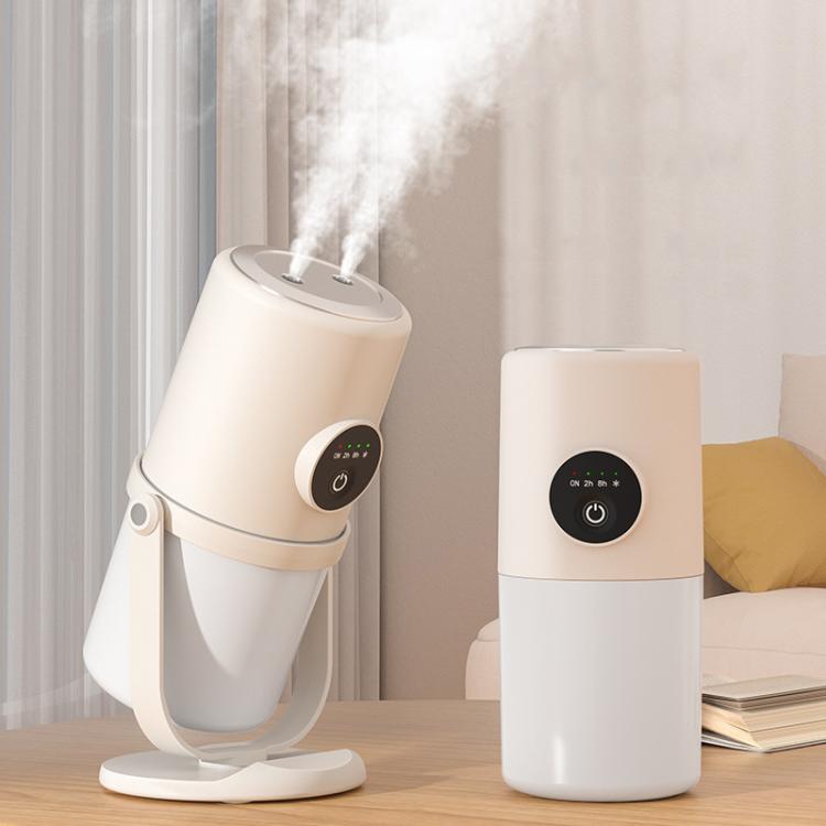 Desktop Dual Port Humidifier Portable Mini Air Purifier With Nightlight, Color: White+Base