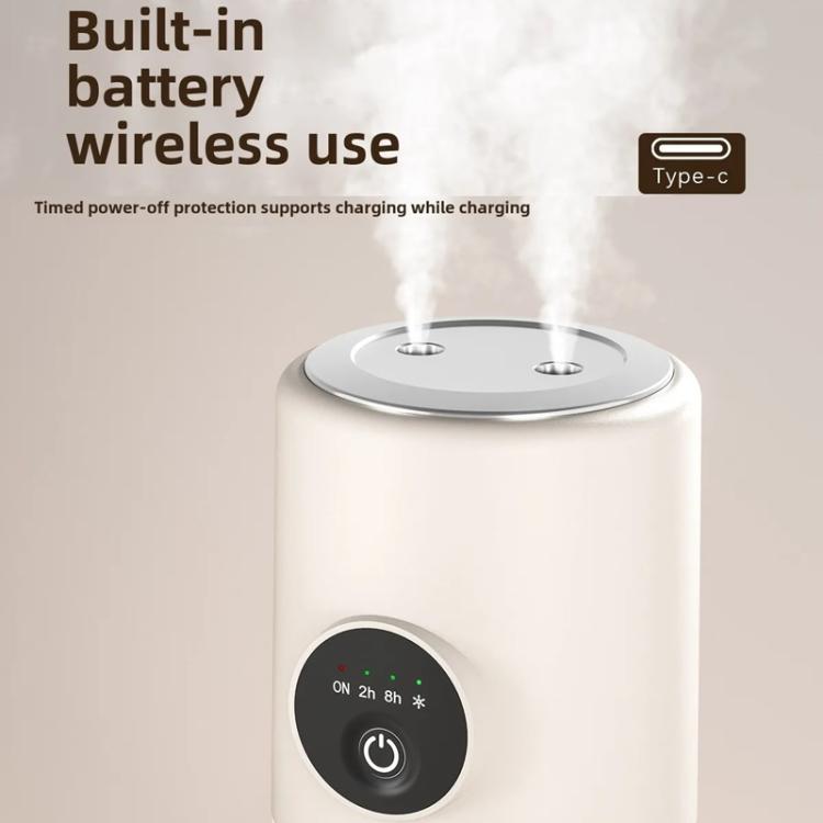 Desktop Dual Port Humidifier Portable Mini Air Purifier With Nightlight, Color: White