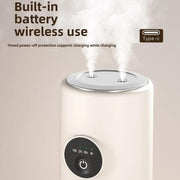 Desktop Dual Port Humidifier Portable Mini Air Purifier With Nightlight, Color: White+Base