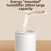 Desktop Dual Port Humidifier Portable Mini Air Purifier With Nightlight, Color: Beige