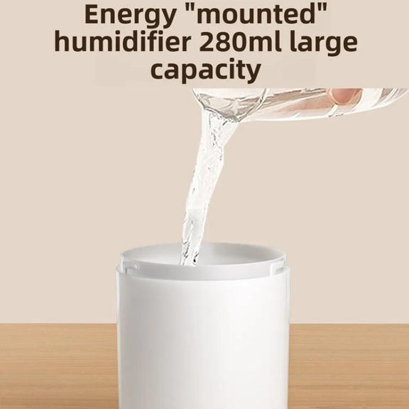 Desktop Dual Port Humidifier Portable Mini Air Purifier With Nightlight, Color: Beige+Base