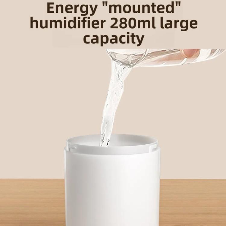 Desktop Dual Port Humidifier Portable Mini Air Purifier With Nightlight, Color: Beige+Base