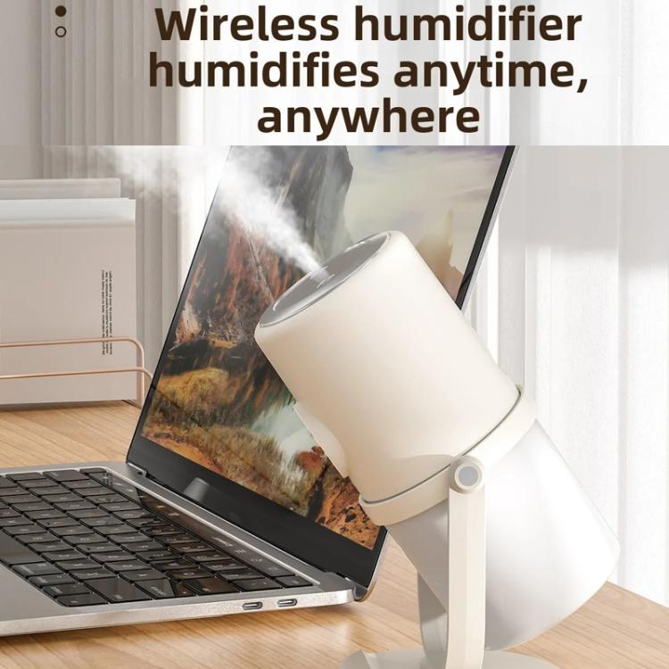 Desktop Dual Port Humidifier Portable Mini Air Purifier With Nightlight, Color: Beige+Base