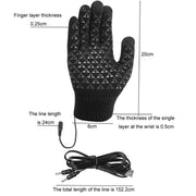 USB Heating Electric Warm Gloves Students Internet Writing Game Thickened Full Finger Knitted Heated Gloves, Size: Uniform(Gray)