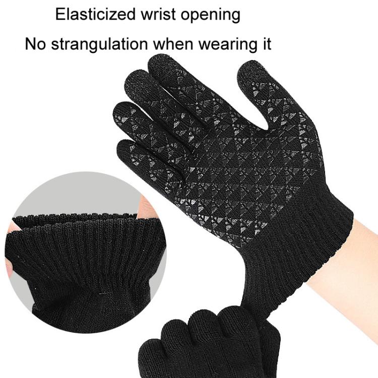 USB Heating Electric Warm Gloves Students Internet Writing Game Thickened Full Finger Knitted Heated Gloves, Size: Uniform(Gray)