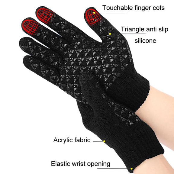 USB Heating Electric Warm Gloves Students Internet Writing Game Thickened Full Finger Knitted Heated Gloves, Size: Uniform(Gray)