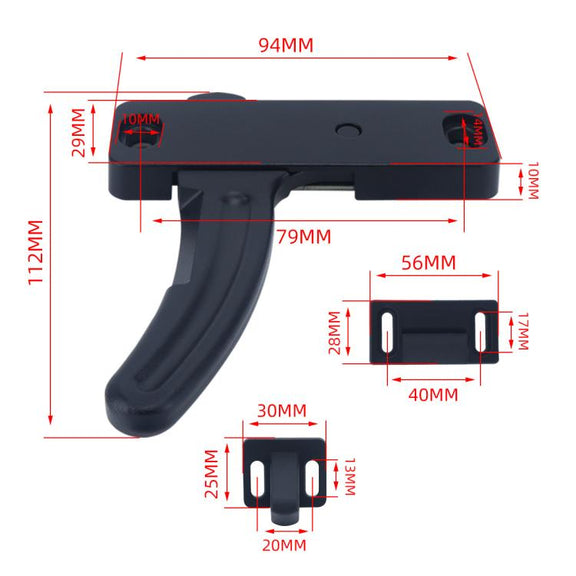 RV Screen Three-section Split Telescopic Rod L-shaped Replacement Handle, Specifications: Left Hand+Right Hand