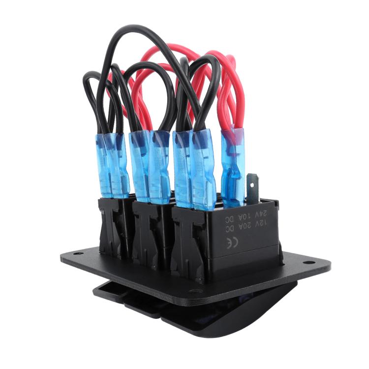 Blue Light Laser Engraved Panel Combination Switch For Car Boat, Specifications: 3-digit Panel