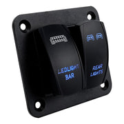 Blue Light Laser Engraved Panel Combination Switch For Car Boat, Specifications: 2-digit Panel